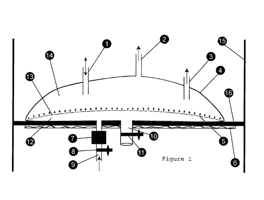 Perforated septum provides gassing throughout the base of the bioreactor, a capture function by introducing a binding resin above the septum--a single container manufacturing in a single-use system.