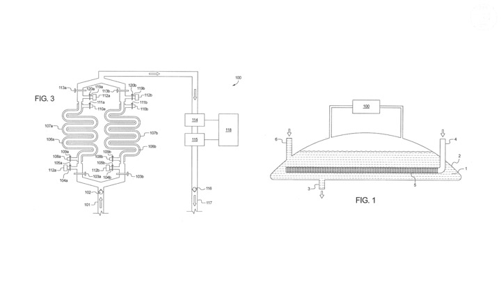 Carbon dioxide is removed in a dual condenser in a recovery switch, recirculating exhaust for hazardous substances and to operate bioreactor in ISO9 environment.